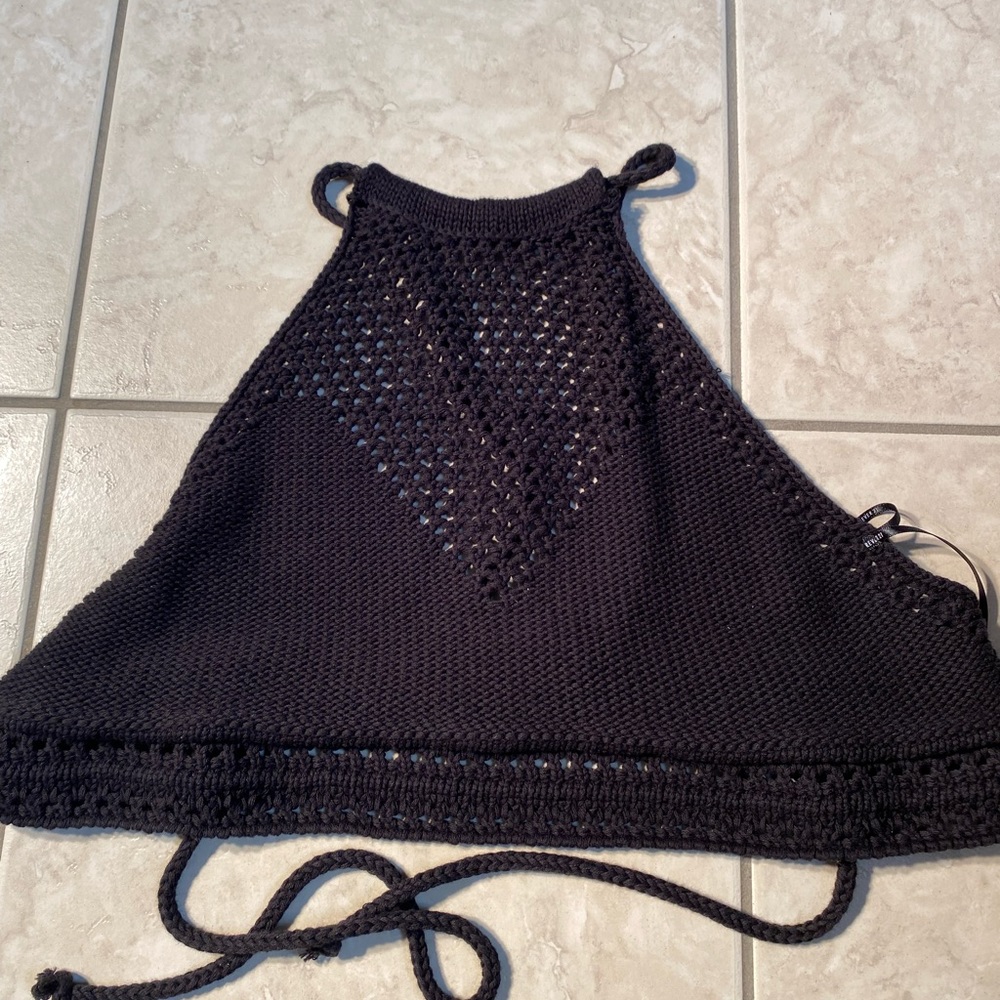 Corchet Black Crop top